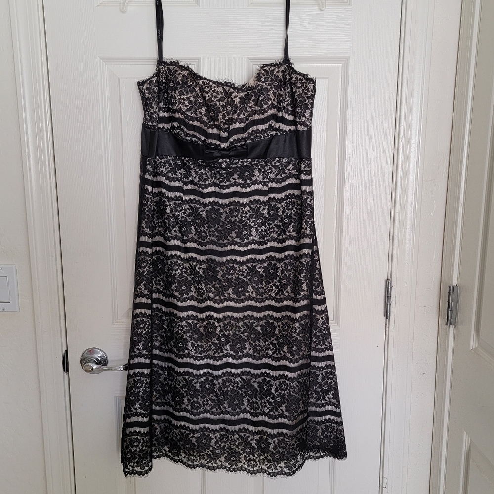 Delaru sz16 black lace dress